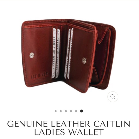 Lee River Red Genuine Leather Ladies Wallet - Picture 5 of 6
